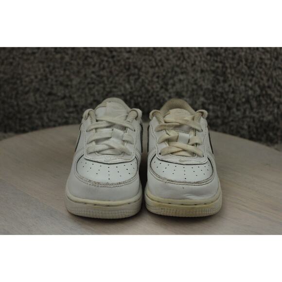 Nike Air Force 1 Toddler 7C White Leather Low Sneakers Classic Casual - Picture 2 of 8